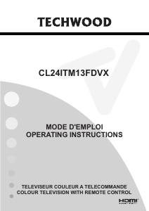Mode d’emploi Techwood CL24ITM13FDVX Téléviseur LCD