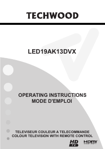 Mode d’emploi Techwood LED19AK13DVX Téléviseur LCD