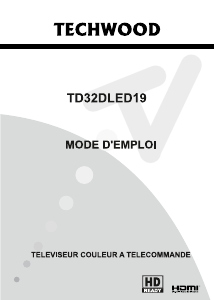 Mode d’emploi Techwood TD32DLED19 Téléviseur LCD