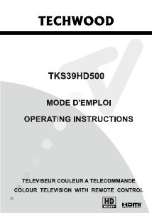 Handleiding Techwood TKS39HD500 LCD televisie