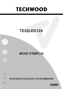 Mode d’emploi Techwood TD32LED12S Téléviseur LCD