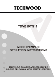 Mode d’emploi Techwood TDVE19TN11 Téléviseur LCD