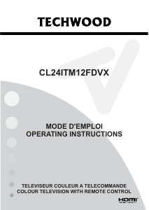 Mode d’emploi Techwood CL24ITM12FDVX Téléviseur LCD