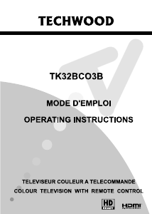 Manual Techwood TK32BCO3B LCD Television
