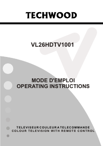 Mode d’emploi Techwood VL26HDTV1001 Téléviseur LCD