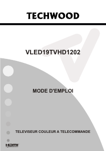 Mode d’emploi Techwood VLED19TVHD1202 Téléviseur LCD