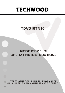 Mode d’emploi Techwood TDVD19TN10 Téléviseur LCD