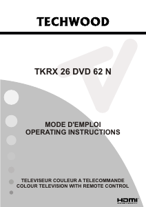 Mode d’emploi Techwood TKRX26DVD62N Téléviseur LCD