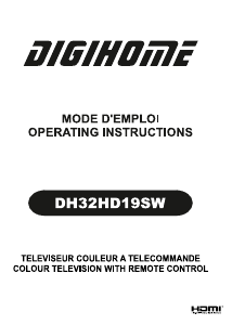 Mode d’emploi Digihome DH32HD19SW Téléviseur LCD