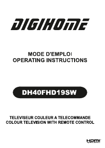 Mode d’emploi Digihome DH40FHD19SW Téléviseur LCD