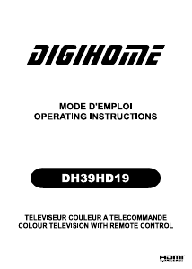 Mode d’emploi Digihome DH39HD19 Téléviseur LCD