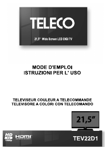 Mode d’emploi Teleco TEV22D1 Téléviseur LCD