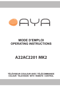 Mode d’emploi AYA A22AC2201MK2 Téléviseur LCD