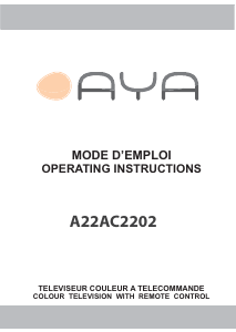 Mode d’emploi AYA A22AC2202 Téléviseur LCD