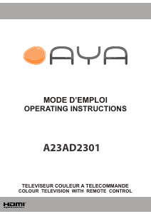 Mode d’emploi AYA A23AD2301 Téléviseur LCD