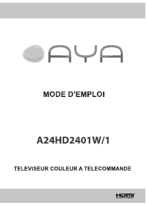 Mode d’emploi AYA A24HD2401W/1 Téléviseur LCD