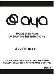 Manual AYA A22FHD0319 LCD Television