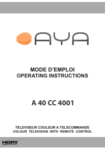 Mode d’emploi AYA A40CC4001 Téléviseur LCD