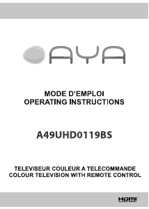 Manual AYA A49UHD0119BS LCD Television