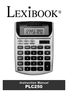 Manual Lexibook PLC250 Calculadora