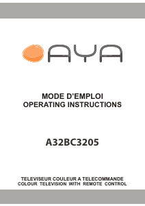 Mode d’emploi AYA A32BC3205 Téléviseur LCD