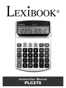 Manual Lexibook PLC270 Calculator