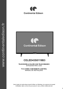 Manual Continental Edison CELED43S0119B3 Televisor LED