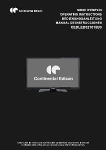 Manual de uso Continental Edison CEDLED321015B3 Televisor de LED