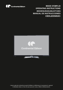 Manual de uso Continental Edison CEDLED50SX3 Televisor de LED