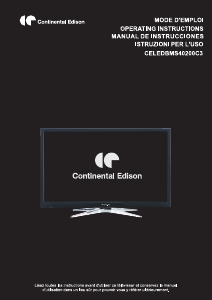 Manual Continental Edison CELEDBMS40200C3 LED Television