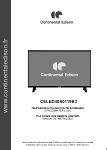 Manuale Continental Edison CELED40S0119B3 LED televisore