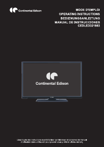 Mode d’emploi Continental Edison CEDLED321883 Téléviseur LED