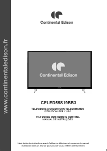 Manual Continental Edison CELED55S19BB3 Televisor LED
