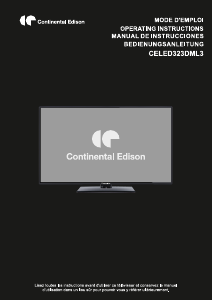 Mode d’emploi Continental Edison CELED323DML3 Téléviseur LED