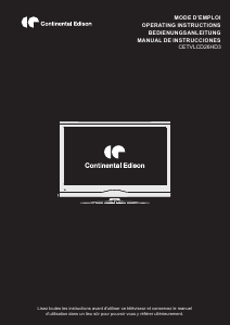 Manual de uso Continental Edison CETVLCD26HD3 Televisor de LCD