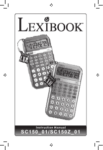 Manuale Lexibook SC150 Calcolatrice