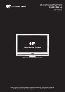 Mode d’emploi Continental Edison 66DVD883V Téléviseur LCD