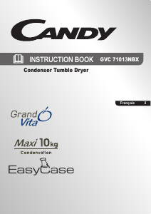 Mode d’emploi Candy GVC 71013NBX-47 Sèche-linge