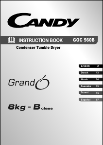 Bruksanvisning Candy GOC 560B-S Torktumlare