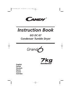 Bedienungsanleitung Candy GO DC 67-86S Trockner