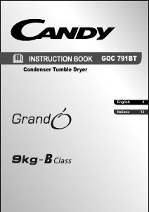 Manuale Candy GOC 791BT-S Asciugatrice