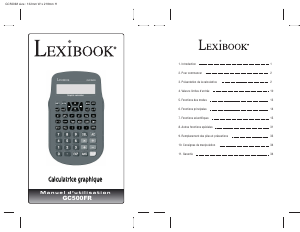 Mode d’emploi Lexibook GC500FR Calculatrice graphique