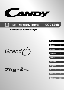 Mode d’emploi Candy GOC 570B-UK Sèche-linge