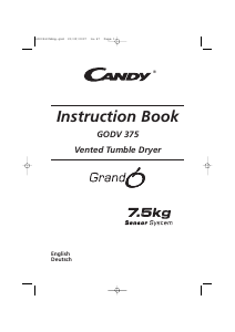 Handleiding Candy GO DV 375-84 Wasdroger