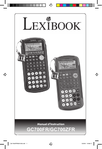 Mode d’emploi Lexibook GC700ZFR Calculatrice graphique