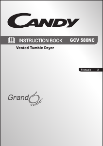Mode d’emploi Candy GCV 580NC-47 Sèche-linge