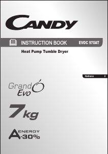 Manuale Candy EVOC 970AT-01 Asciugatrice