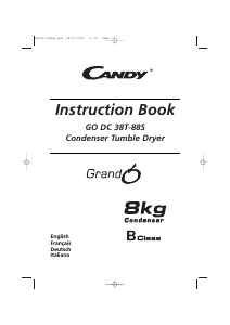 Mode d’emploi Candy GO DC 38T-88S Sèche-linge