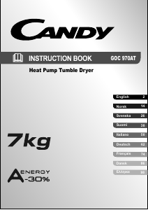 Käyttöohje Candy GOC 970AT-84 Kuivausrumpu