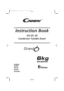 Brugsanvisning Candy GO DC 36-86S Tørretumbler